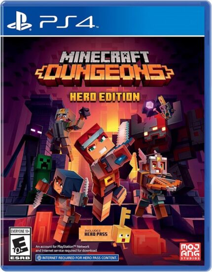 Minecraft Dungeons Hero Edition PS4 Mídia Digital – Explore masmorras cheias de ação neste RPG inspirado no universo de Minecraft, com modos cooperativos, desafios épicos e itens exclusivos.